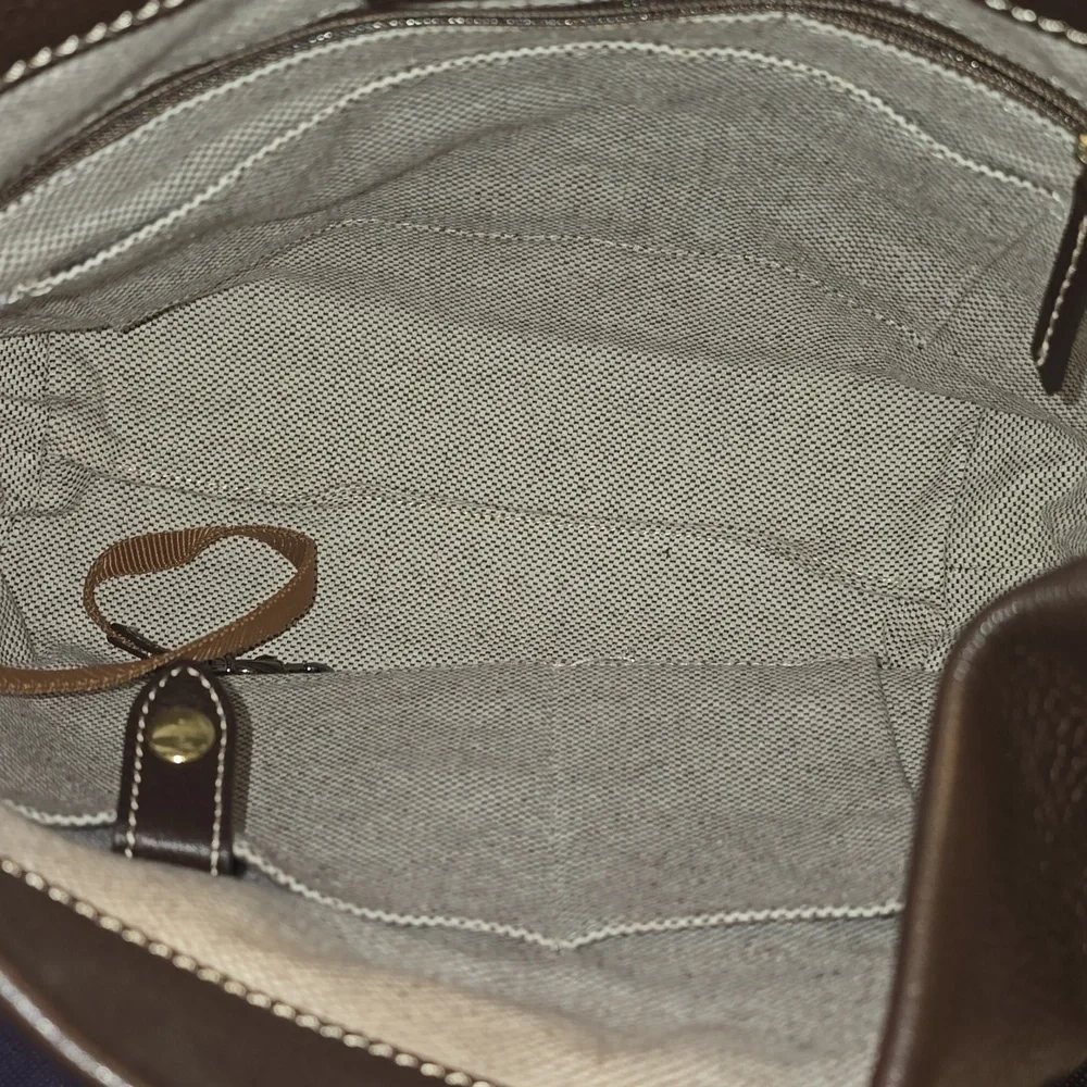 Leather Hobo Bag in Dark Brown with Gold Hardware